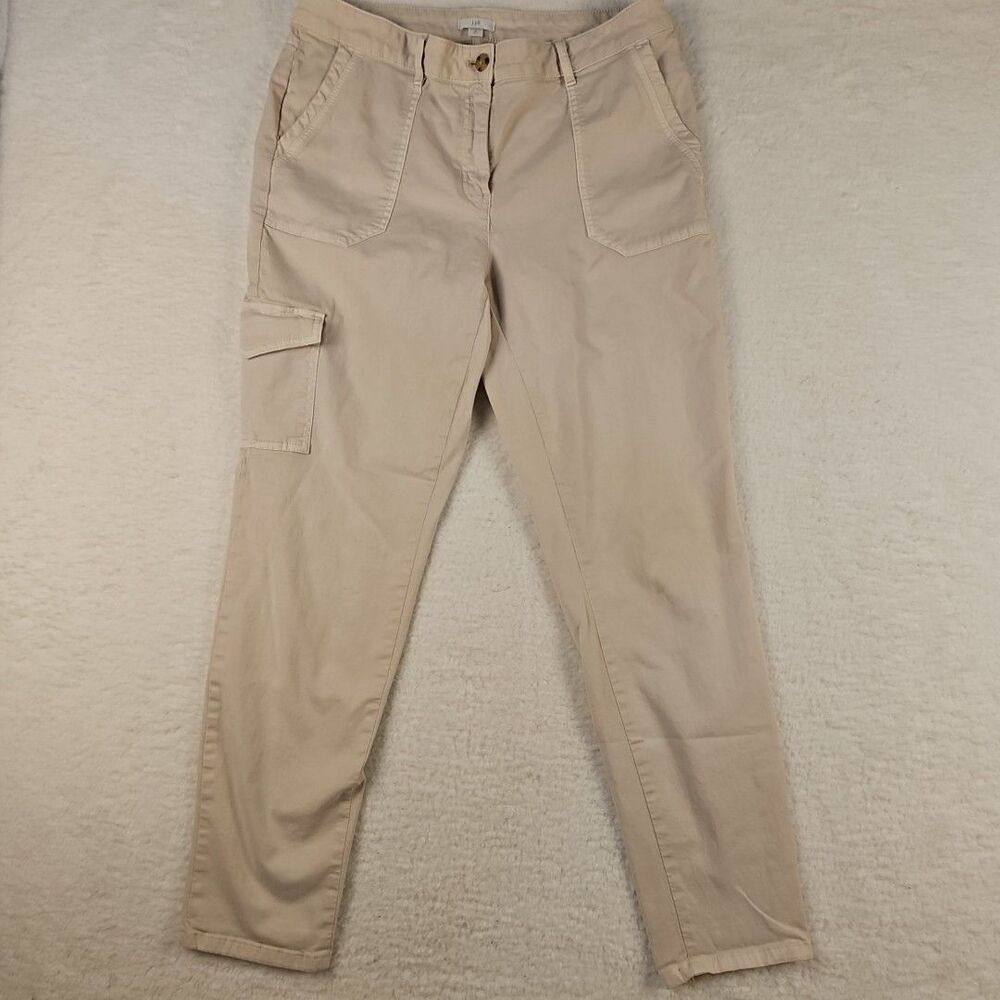 J. Jill Khaki Sz 14 Tall Stretch Casual‎ Mid Rise Flat Front Straight Leg Pants